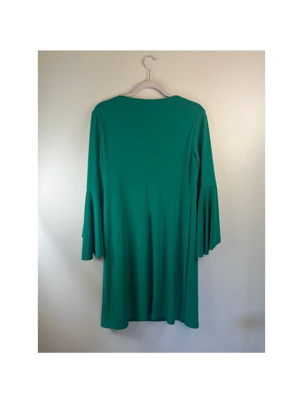 Lauren Ralph Lauren Emerald Green Bell Sleeve Shift Dress Size 8 - Picture 4 of 4